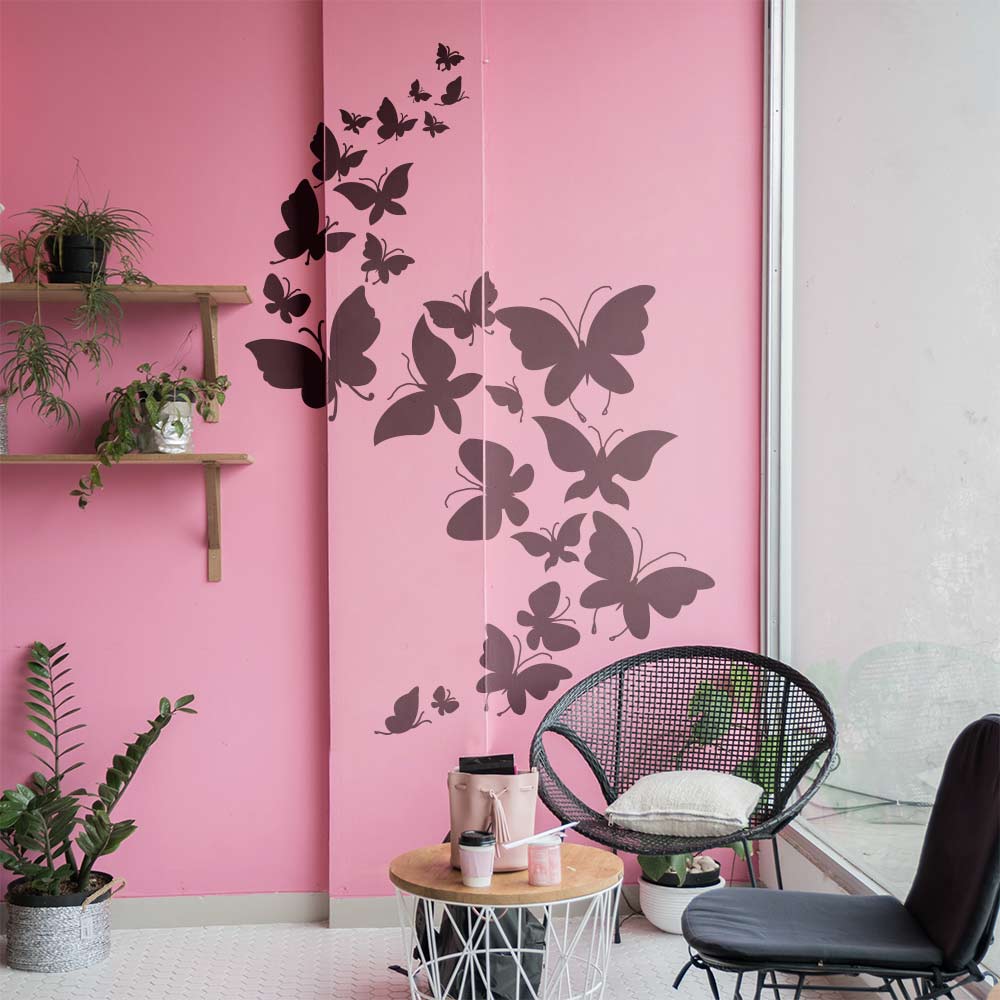 Isolated Butterflies Stencil